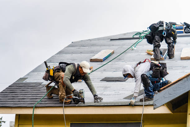 Professional Gutter Installation technician working in Lakehead, CA